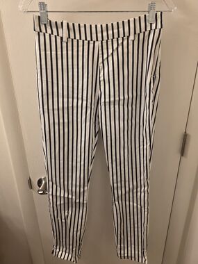 Black and White Vertical Stripe Pants